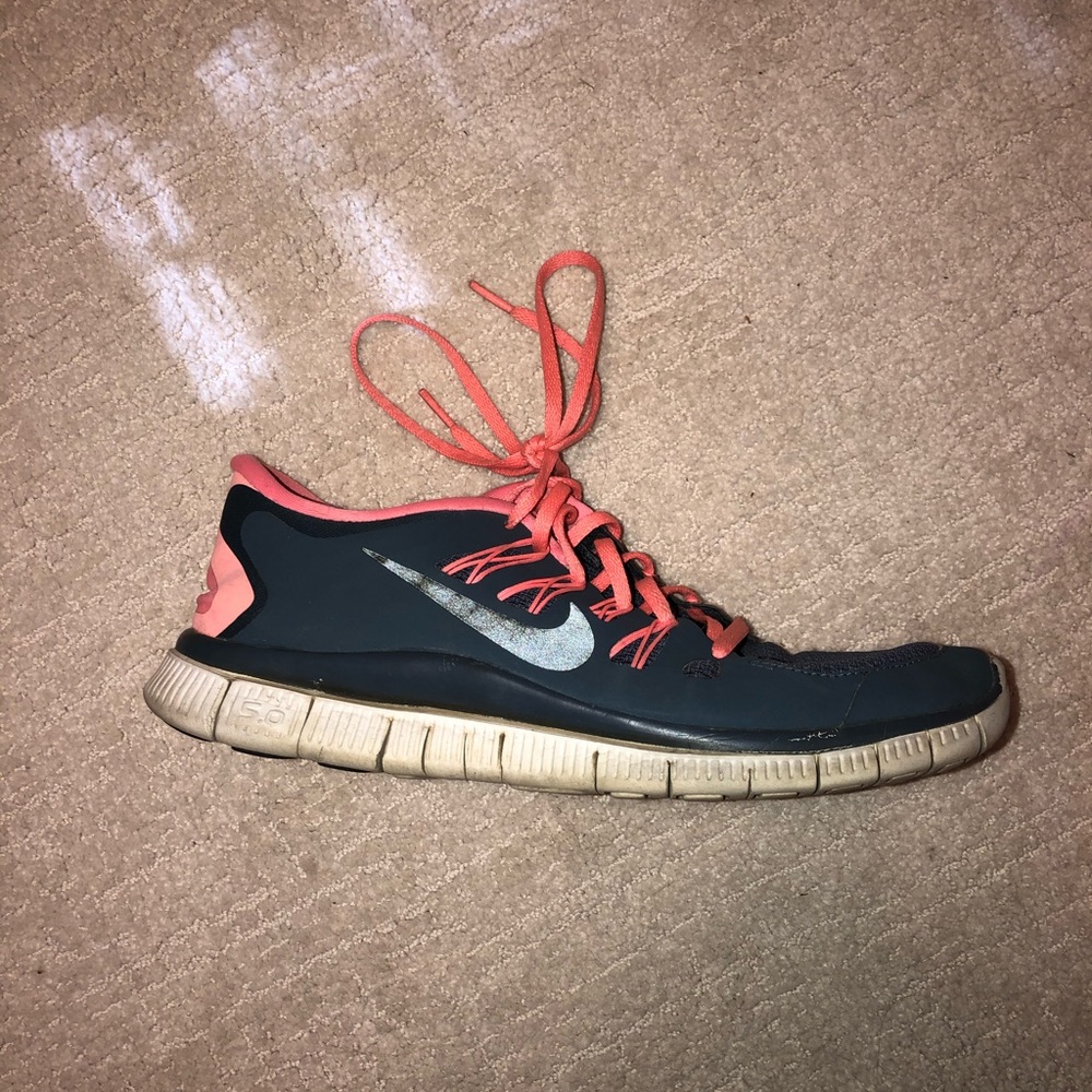Pink and grey nike free